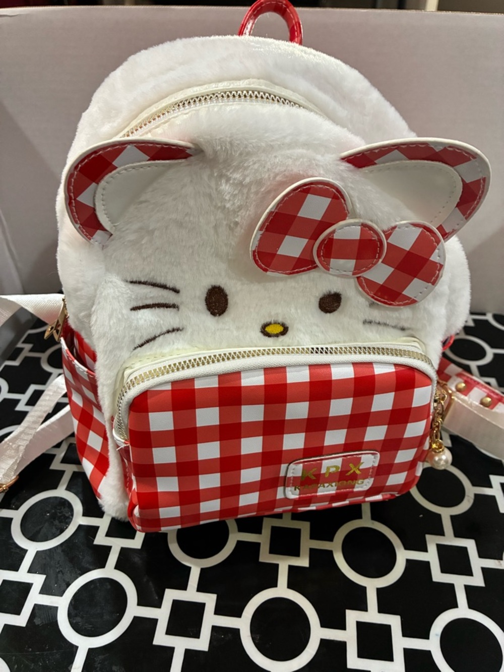 Hello Kitty Cream and White Plush Mini Backpack